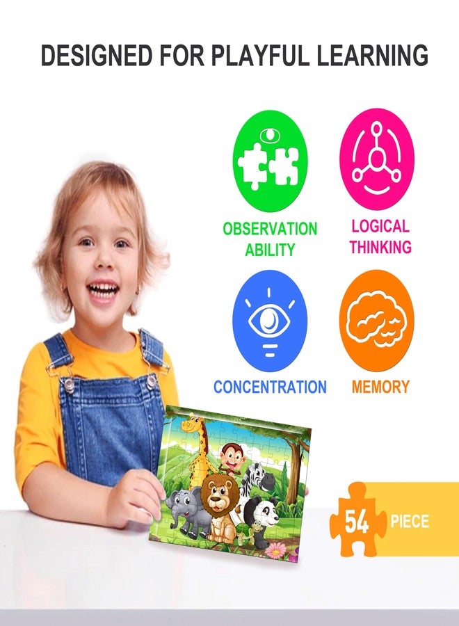 Fiddlys 54 Pcs Wood Jigsaw Puzzles for Kids & Children Age 6+ Double Layered Wooden Puzzles with Bright Front & Back Print Puzzle for Kids-Educational Toy (Vehicle) - Image 3